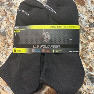 U.S. Polo Assn. Men's Black Athletic Socks - 6 Pack
